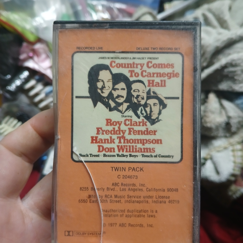 collectible vintage "Country Comes to Carnegie Hall"  cassette ABC Records